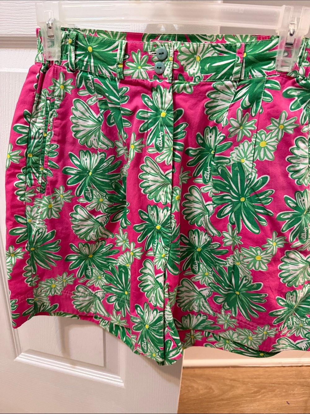 Vintage Lilly Pulitzer Pink High-Waist Floral Shorts